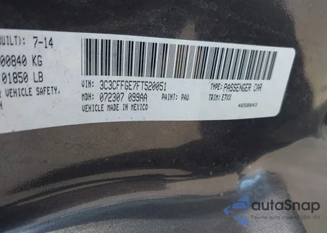 2015 Fiat 500E Battery Electric from USA, damaged, VIN 3C3CFFGE7FT520051